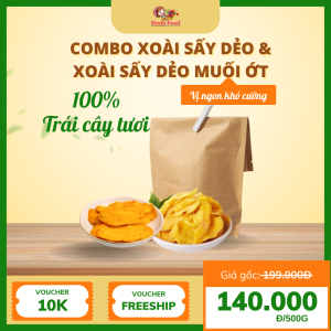 Combo xoài sấy dẻo và Xoài sấy dẻo muối ớt